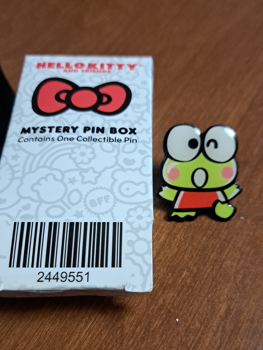 Hello Kitty Keroppi Enamel Brooch in Green, Red, Pink, Black